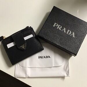Prada Black Saffiano Leather Card Holder